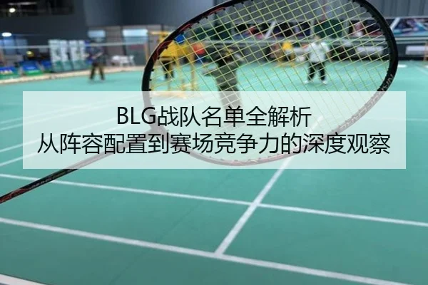 BLG战队名单全解析 从阵容配置到赛场竞争力的深度观察